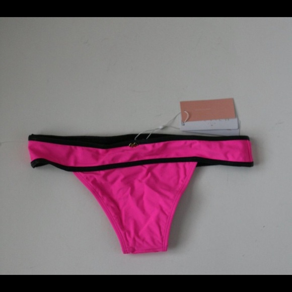 NWT Neon Pink Color Block Bikini Bottoms - Size M - Picture 3 of 6